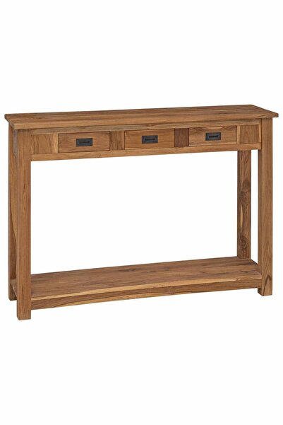 vidaxl Console Table Natural 110 x 30 x 80 cm Solid Teak Wood