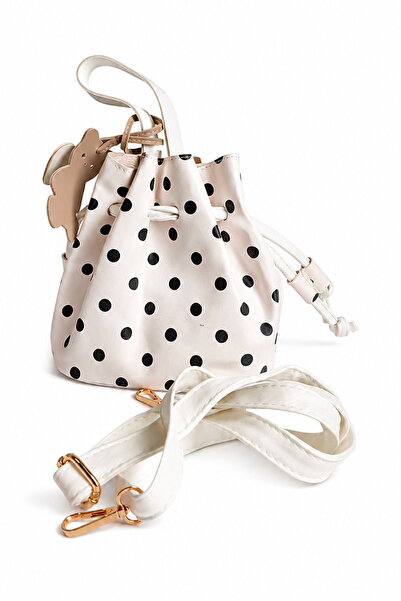 Moon Çanta Polka Dot Shoulder Bag White