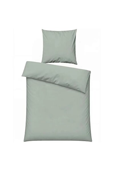 OEM Pillowcase set + pillowcase front, cotton, 135x200 cm + 80x80 cm, sage green