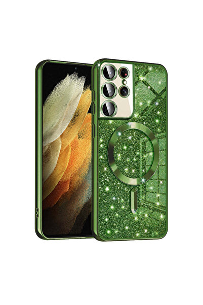 Techsuit Husă pentru Samsung Galaxy S21 Ultra 5G, Lux Glitter MagSafe, albast...