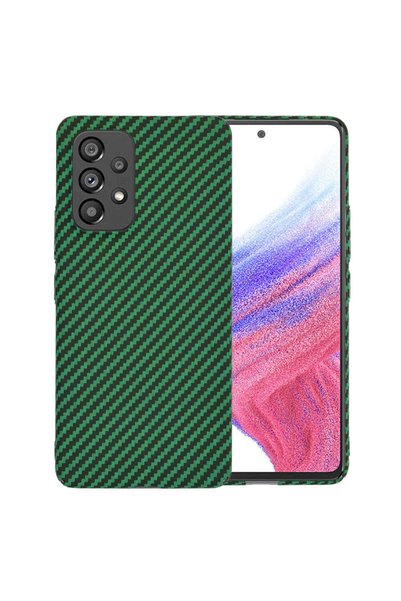 Techsuit Калъф за Samsung Galaxy A53 5G, Карбонов фибърен корпус, циан-зелен