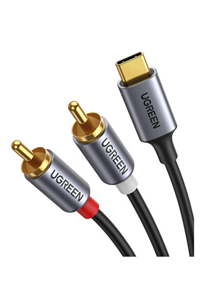 Ugreen Аудио кабел USB-C към 2 RCA 1.5м, Type-C към 2RCA стерео Hi-Fi адаптер...