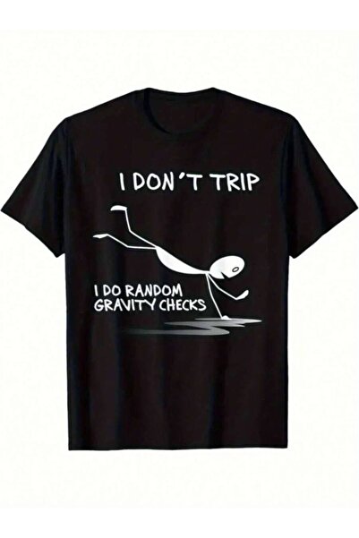 4CR Men's I'Not Tripping, I'Just Randomly Checking Printed-Shirt, Cotton Shor...