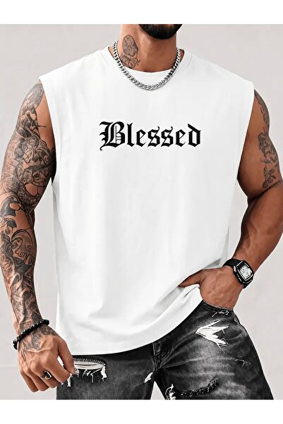 FUFLUNS تي شيرت رياضي بدون أكمام للرجال من BLESSED BASKILI ذو تصميم عادي وياق...