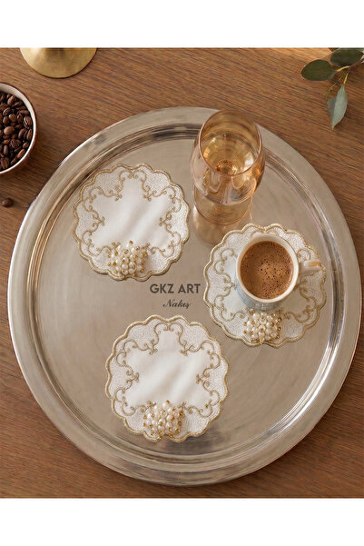 gkzglass home dekor 3 τεμάχια κεντημένα σε λινό ύφασμα, χαρτοπετσέτες κοκτέιλ...