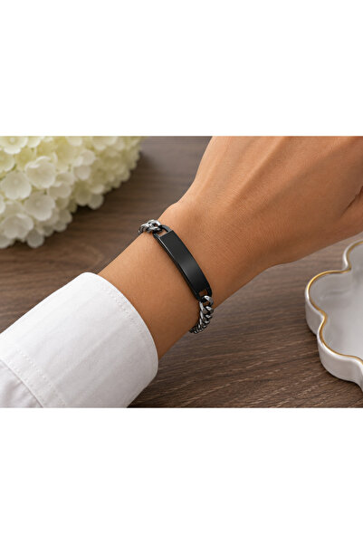 Bymiel 316L Stainless Steel Gourmet Chain Plate Bracelet