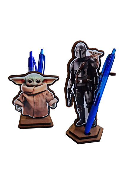 OEM Set 2 Figurine Baby Yoda Mandalorian Star Wars, lemn