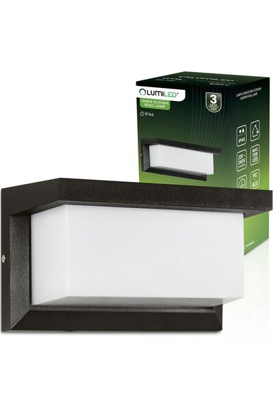 Lumiled Lampă de grădină E27, aplică de perete dreptunghiulară LEVIS