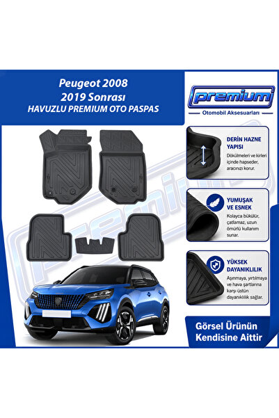 Premium Peugeot 2008 Paspas Araca Özel 2019 Sonrası Derin Havuzlu Oto Paspas