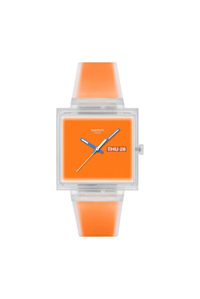 Swatch SO38K704 What If ...See Thru Orange? Unisex Kol Saati