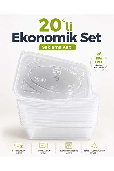 HARWELL 500ml Saklama Kabı/Buzluk Düzenleyici/Ekonomik Saklama Kutusu-20 Adet