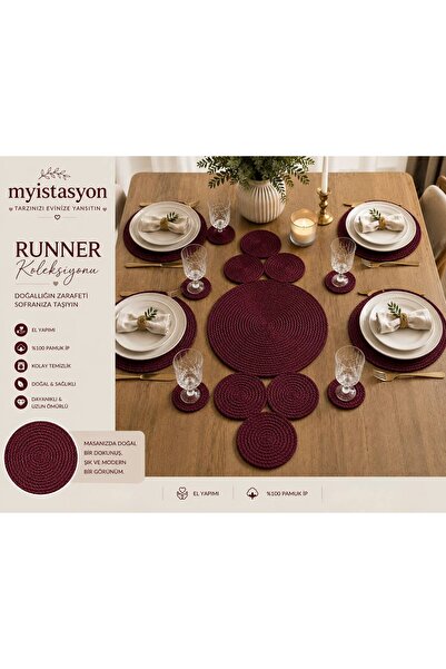 myistasyon "tarzınızı evinize yansıtın" Jüt, Hasır, Dekoratif Masa Örtüsü, Ru...