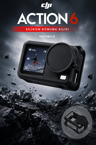 Motobros DJI Osmo Action 6 Uyumlu Silikon Koruma Kılıfı Case Guard Lens Kapağ...