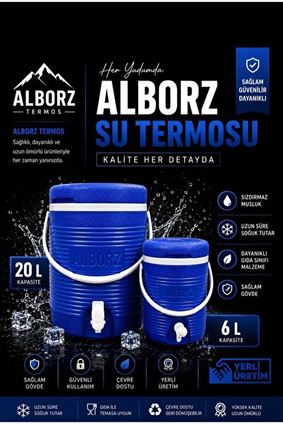 ALBORZ Water Thermos with Tap 20 Liters and 6 Liters Picnic Thermos Cold Drin...