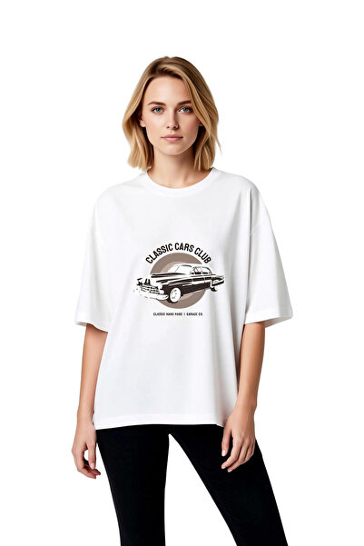 PayBuy Tricou supradimensionat cu imprimeu grafic pentru femei, cu tematică c...