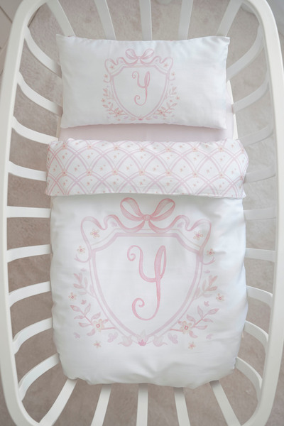 NOU Mother's Side Duvet Cover Set (60X100) - Noble Series - Pink - Letter Y