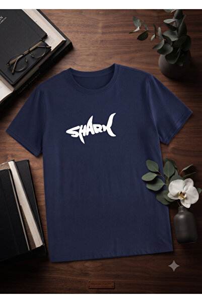 UNCİA OUTDOORS Women'S/Men's Unisex Shark Fish Printed Crew Neck Oversized Co...