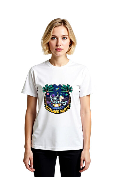 PayBuy Women's Graphic Printed Space Themed Round Neck Short Sleeve T-Shirt R...