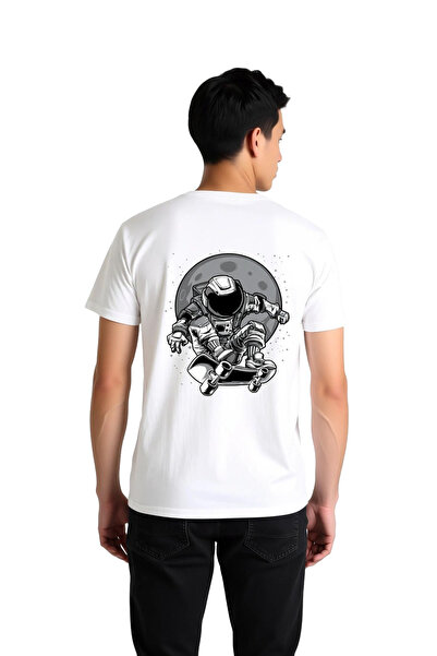 PayBuy Men's Astronaut Skateboard Moon Themed Printed Graphic T-Shirt Relaxed...