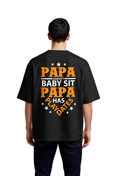 PayBuy Father Child Doesn'T Care about Game Scores Printed Men's Oversize T-S...