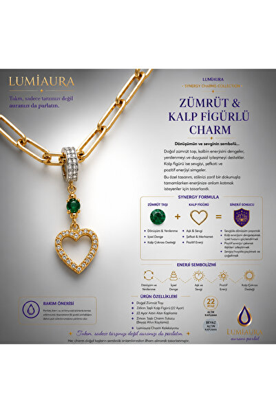 LUMİAAURA SYNERGY CHARMLAR - BEYAZ ALTIN KAPLAMA-KLİPSLİ