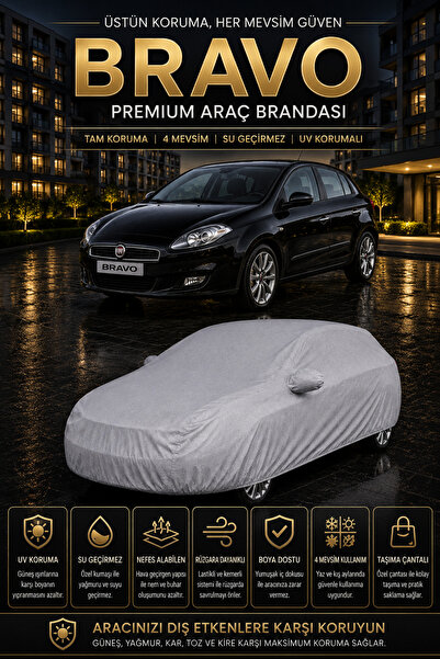 PJ & Me Fiat Bravo Car Cover Full Protection Paint-Friendly Uv Protected Wate...