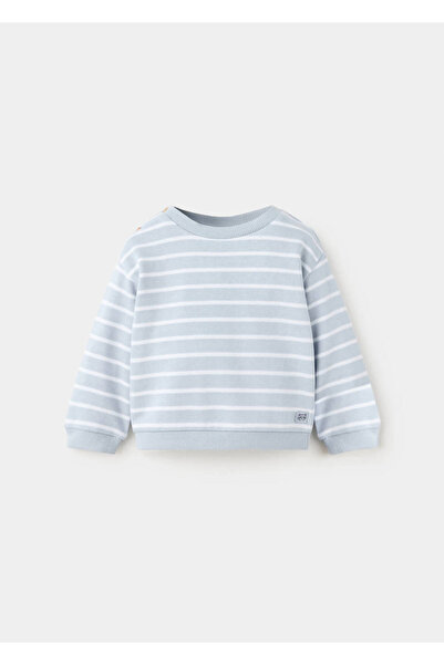 MANGO Baby Çizgili koton sweatshirt