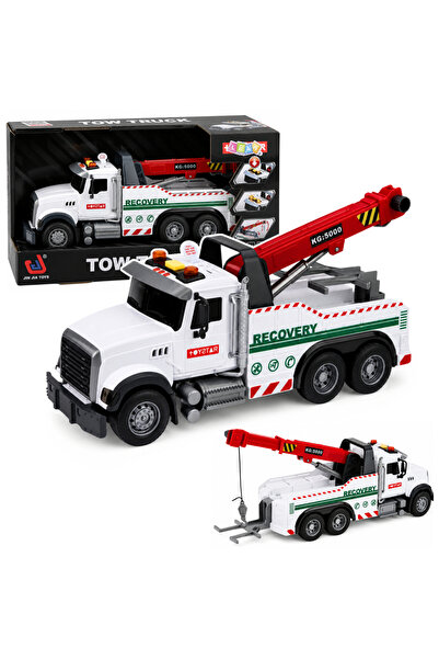 LEAN Camion de Constructii cu Macara Reglabila Lumini si Sunete Toys 1:14, Al...