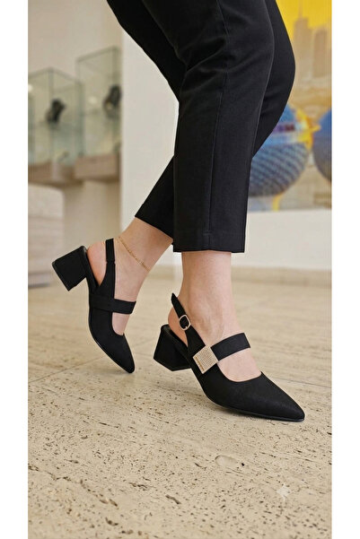 FİNTAS Ayağınıza Gelen Moda Women's Classic Shoes with Side Stones, Satin Mat...