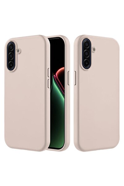 Zebana Samsung Galaxy A37 Uyumlu Kılıf İçi Kadife Silinebilir Lansman Kılıf Bej