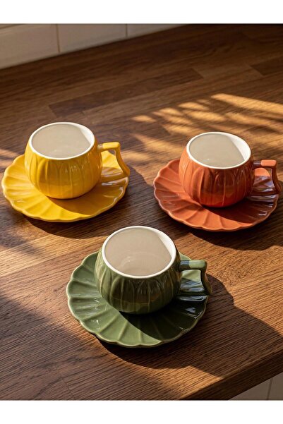 LC Waikiki Mixed 3-Person Porcelain Coffee Cup Set (W6)