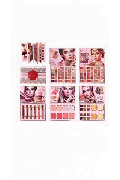 Eyeshadow طقم مكياج من ماركة موكالور، باليت مكياج، أحمر خدود، هايلايتر، كونتور، ملمع شفاه، مجموعة تجميل، طقم مستحضرات تجميل