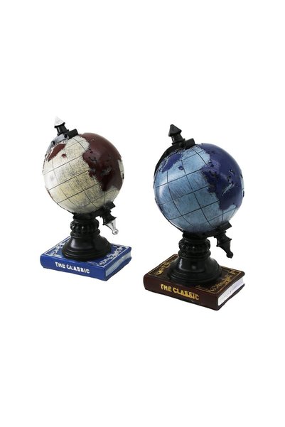ForWhat Retro World Book Motif Piggy Bank for Office Home Office Gift