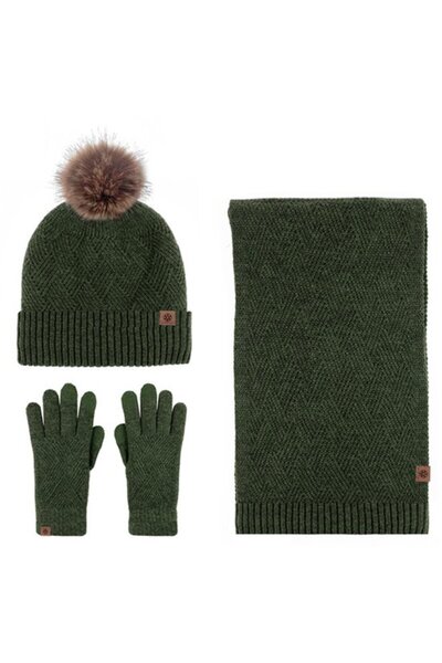 STARSTAR 3-piece winter hat scarf gloves.