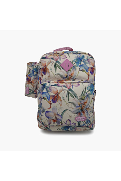 Roco Floral 2-Piece School Backpack Set for Girls 5-8 Yrs with Pencil Case - ...