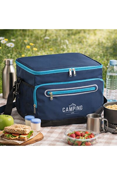 OEM Camping Life Geantă frigorifică izolată bleumarin 31x21x25cm