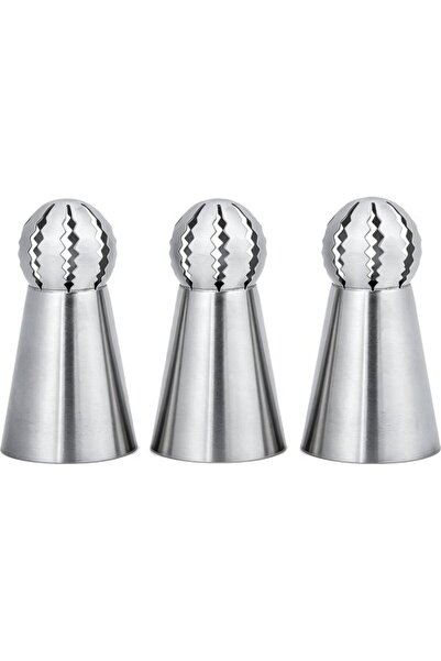 STARSTAR Cake piping tip set (3 pieces), stainless steel, suitable for desser...