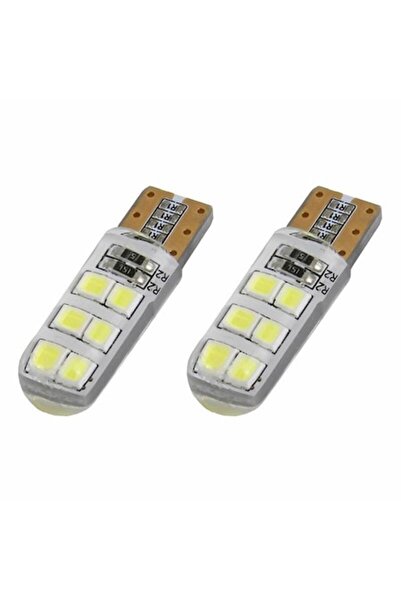 RADUS Set de 2 becuri T10, 12 LED-uri COB, 12V, W5W, în silicon, 5600K
