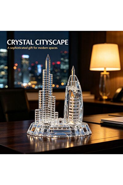 NUJET Dubai Burj Khalifa Sailing Hotel Crystal landmark ornaments city skylin...