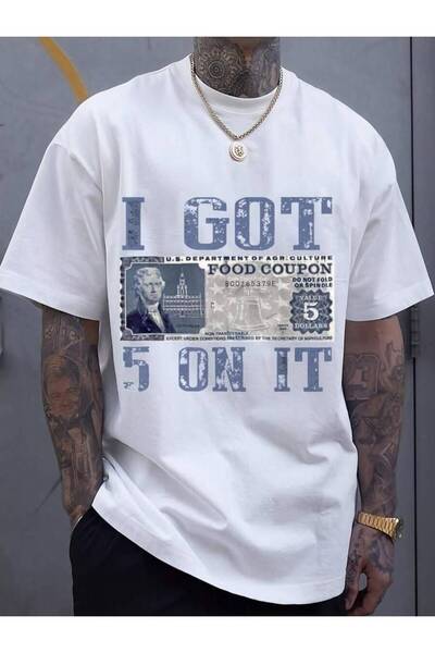 k222 تي شيرت رجالي بطباعة 'I Got 5 On It' بتصميم مضحك للفود ميم، قميص كاجوال ...