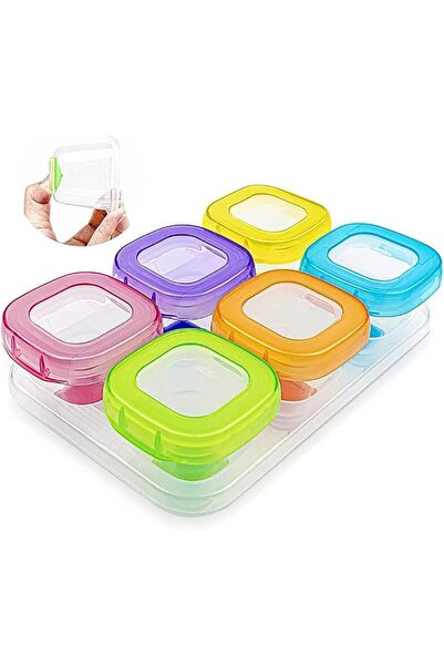 AZONEE Baby Food Blocks Containers 6 Pcs, Leakproof 2oz Baby Food Jars with L...