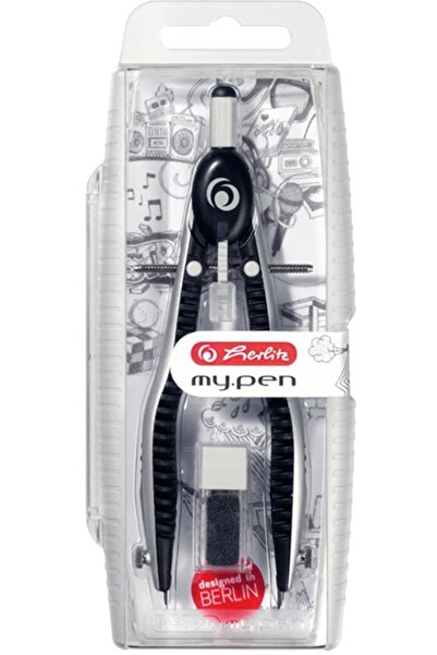 Herlitz Compas My.Pen cu sistem setare rapida negru/gri