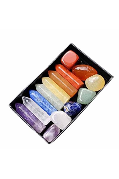 craftmystic Mini Set cu 7 mini pietre semipretioase polisate si 7 cristale se...