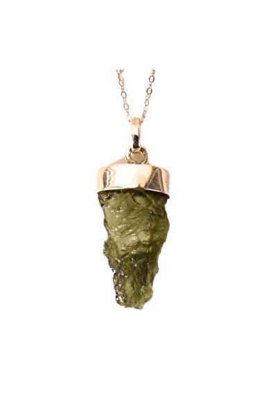 craftmystic 925 silver necklace with natural moldavite 3.3 g - symbolic suppo...