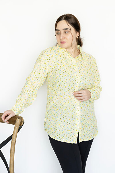 LINELLE Yellow Ditsy Floral Classic Shirt