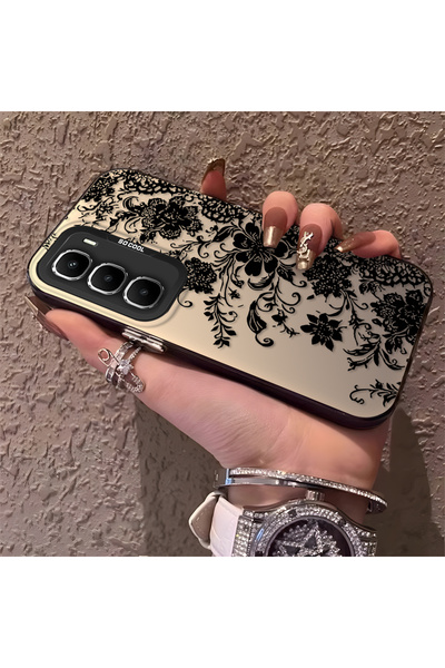 CHICASELUX حافظة أنيقة متوافقة مع هاتف Infinix Hot 60 Pro بنمط زهور من الدانت...