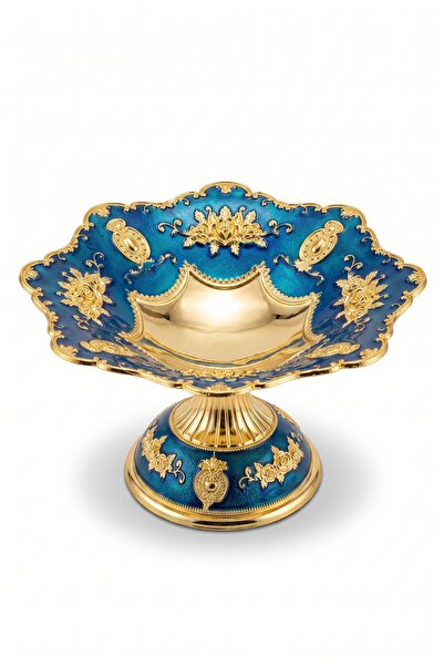 RASHA COLLECTION وعاء تقديم زخرفي مزخرف بالذهب