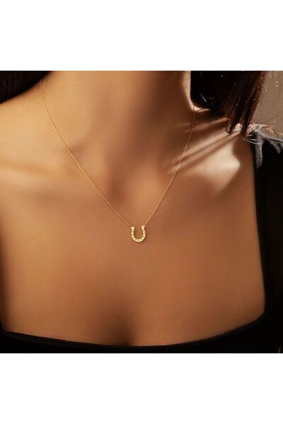 N!da Jewelry 925 Ayar Gümüş Minimal At Nalı Şans Kolye