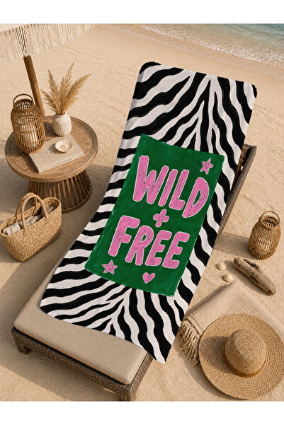 Evmila Pop Art Wild Free Prosop de plajă cu model zebră 70x150 - Prosop de ba...