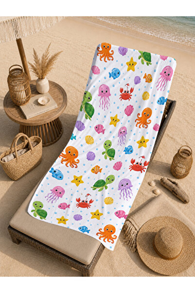Evmila Cute Colorful Dinosaur Figured Patterned 70X150 Beach Towel - Digital ...